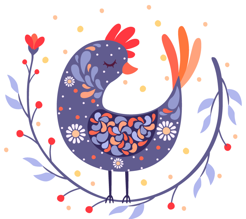 Rozdělená noha kohout pták nástěnná samolepka - TenStickers