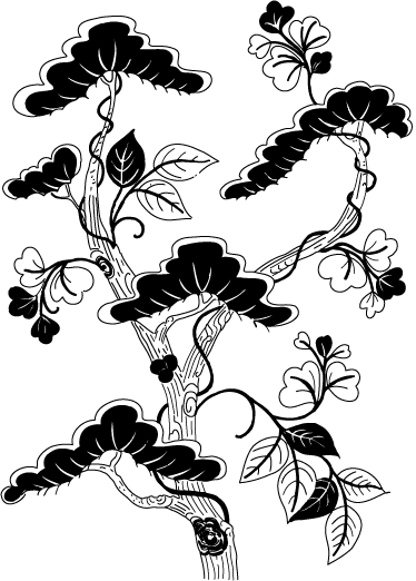 Asian Tree Wall Sticker - TenStickers