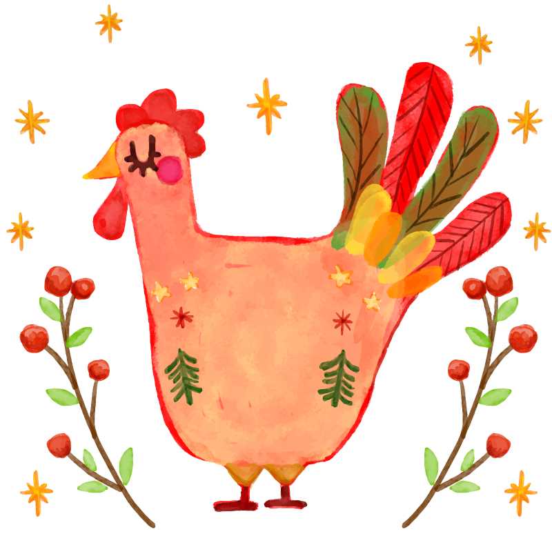 Autocolantes decorativos de pássaros e aves Galo floral - TenStickers