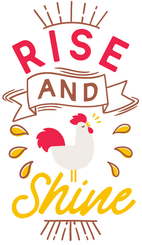 Rise and Shine rooster bird wall sticker - TenStickers