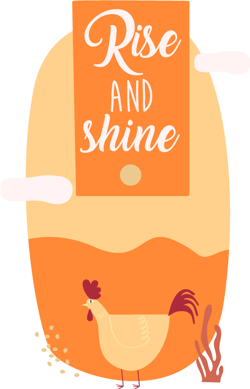 Singing Rooster bird wall sticker - TenStickers