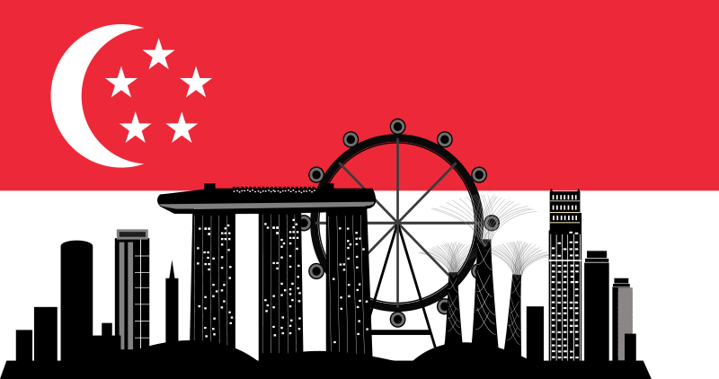 新加坡天际线与标志车贴纸 - TenStickers