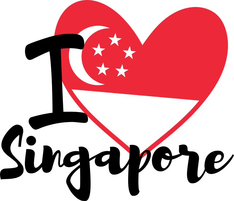 I love Singapore with flag car decal - TenStickers