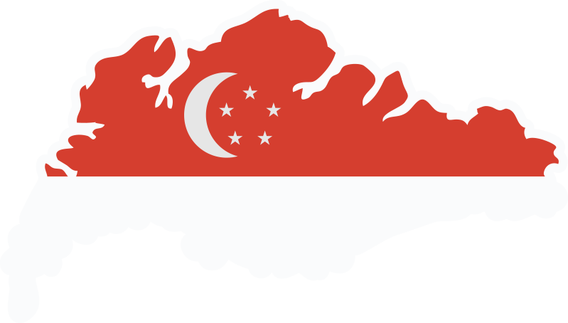 新加坡地图与国旗车贴 - TenStickers