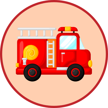 infantil redonda camión bomberos - TenVinilo