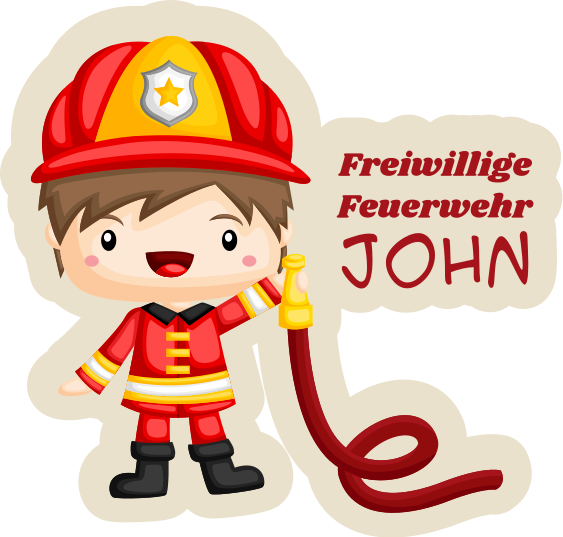 Personalisierter Aufkleber Feuerwehrmann mit personalisiertem Nam - TenStickers