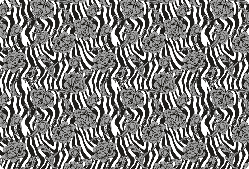 노트북용 스킨 꽃무늬 얼룩말 무늬 - TenStickers