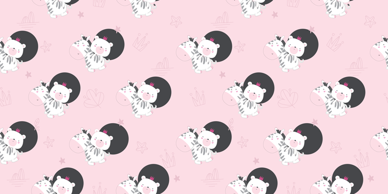 αυτοκόλλητο με έπιπλα ζέβρα και αρκούδα - TenStickers