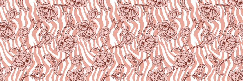 Naklejka na meble Nadruk zebry i ozdobne kwiaty - TenStickers