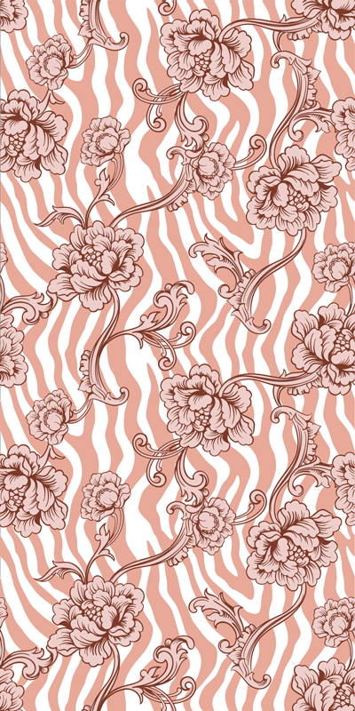 Samolepka zebra a květiny korály huawei - TenStickers