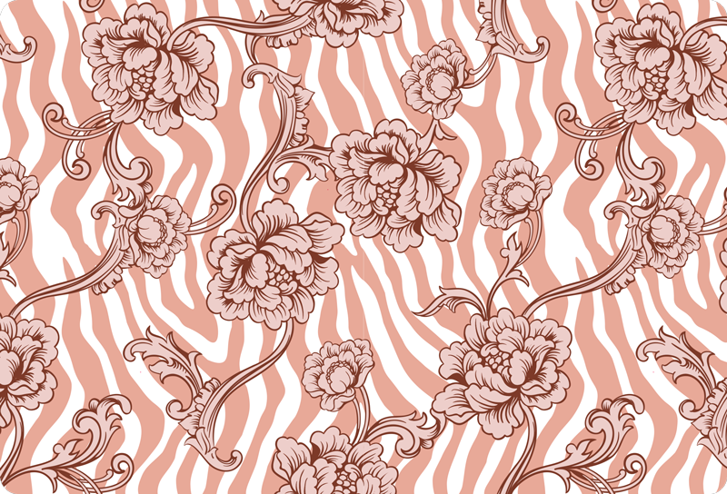 Vinilo para portátil estampado cebra y flores - TenVinilo