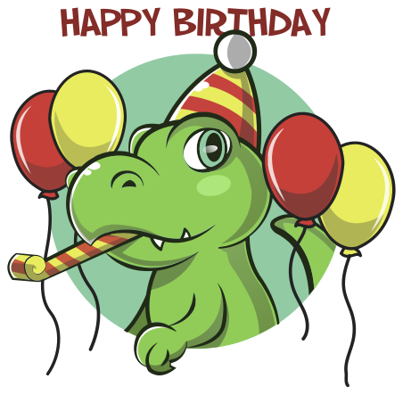 Happy Birthday dinosaur stickers . 