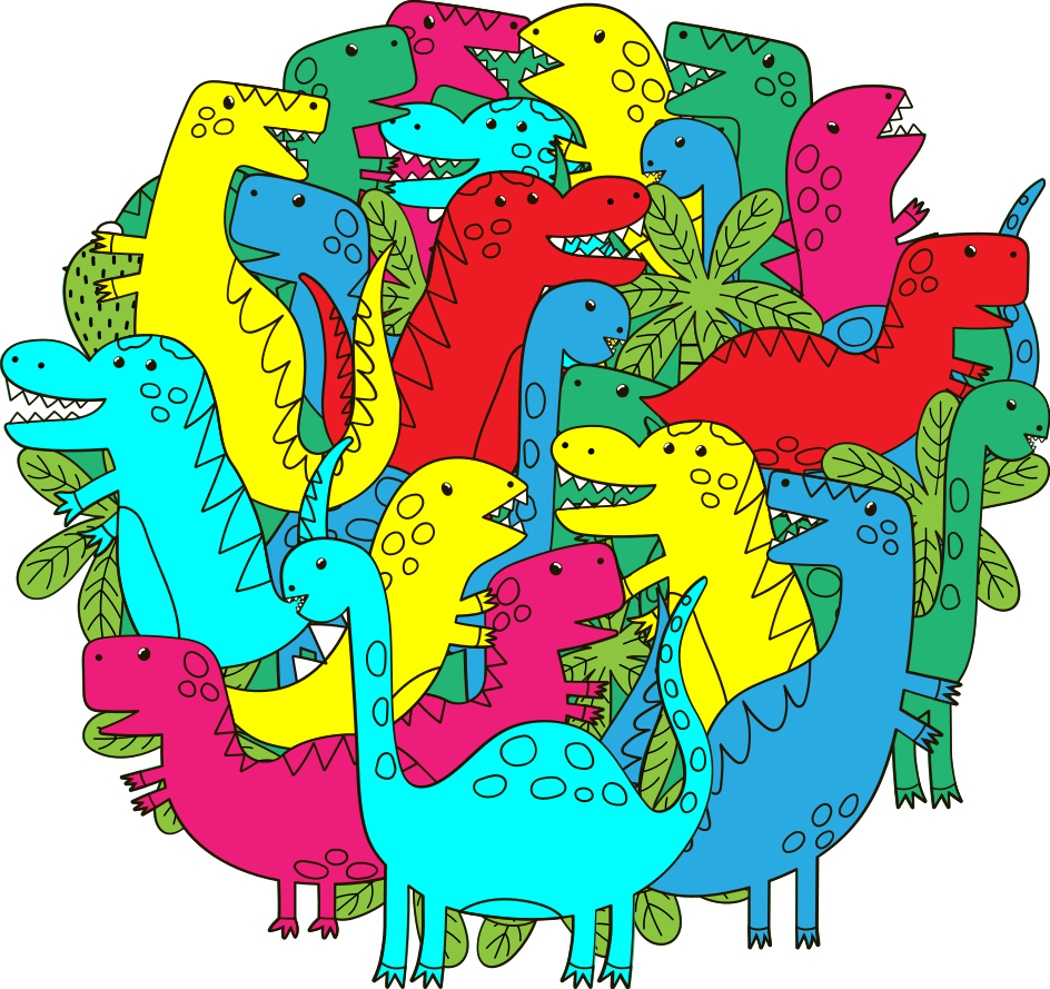 Vinilo de Dinosaurio redondo colorido para niños - TenVinilo