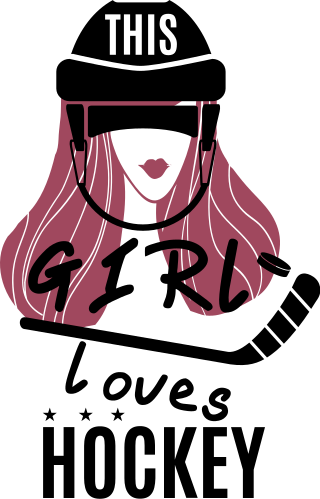 This girl loves ice hockey wall decal - TenStickers