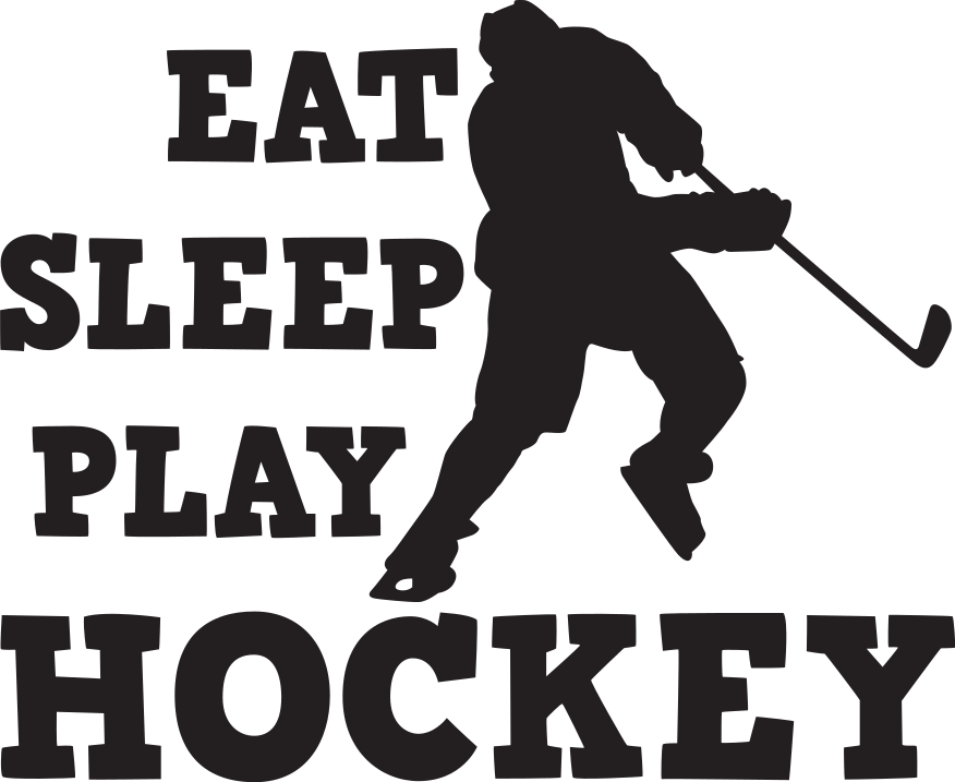 Eat sleep play hockey wall sticker - TenStickers