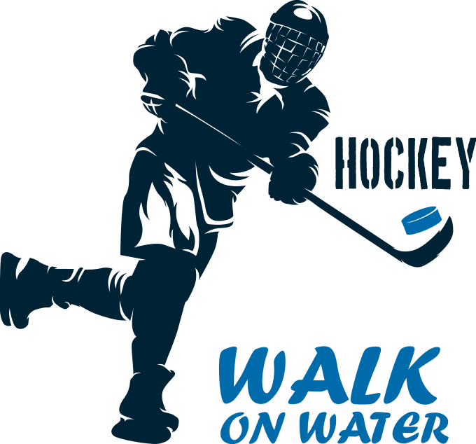 Ice hockey walk on water wall sticker - TenStickers