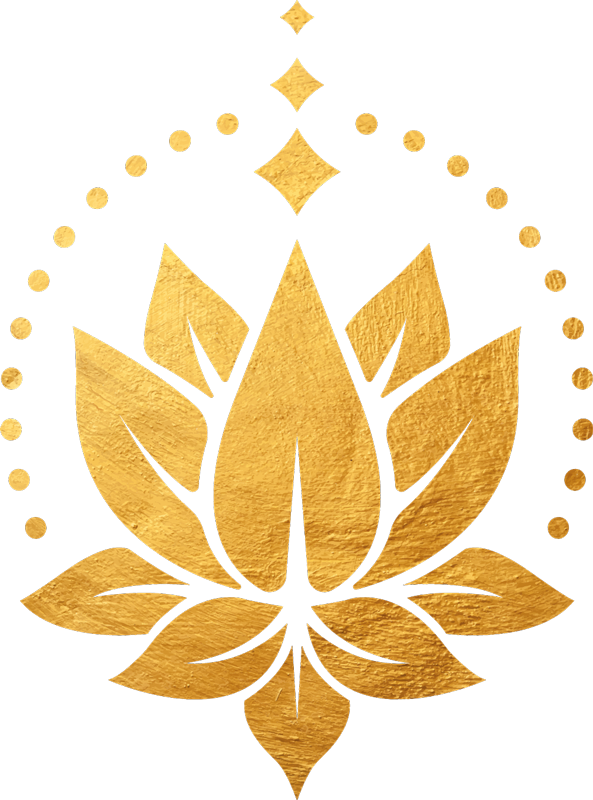 Autocolantes flores Lótus dourado - TenStickers