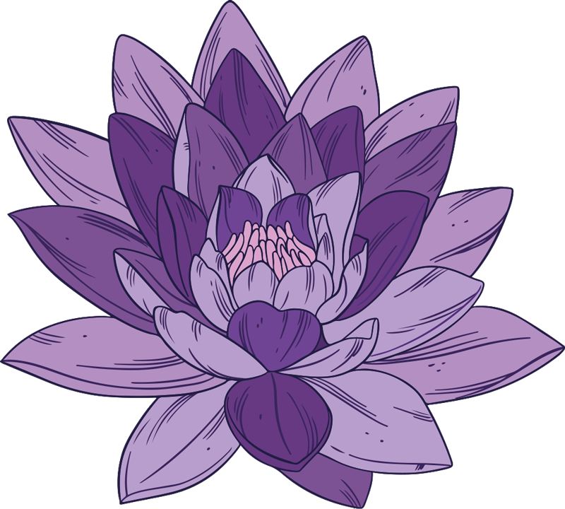 Sticker Mural Fleur Aquarelle de lotus violet - TenStickers