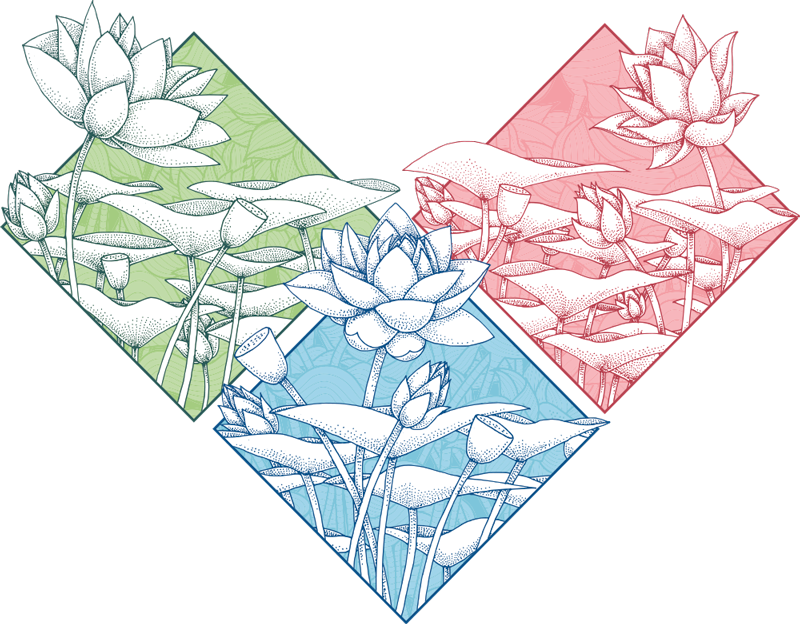 自然贴纸 莲花花束 - TenStickers