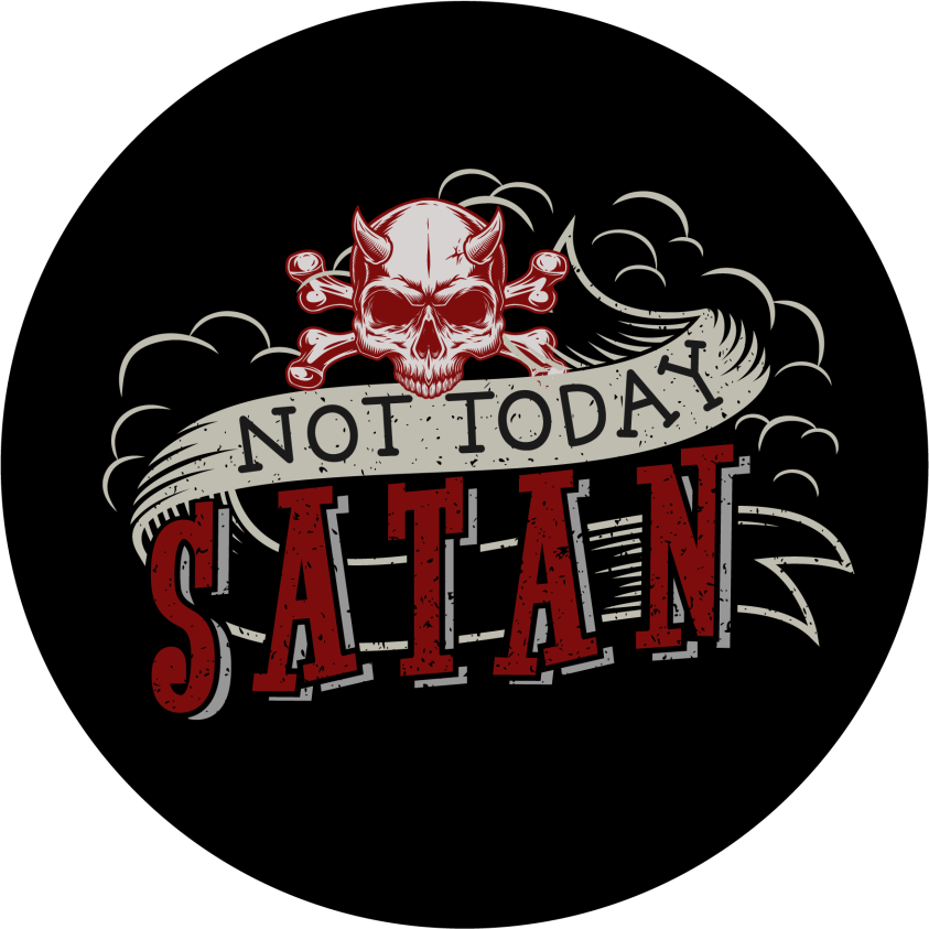 Not today Satan. Skateboard wall sticker - TenStickers
