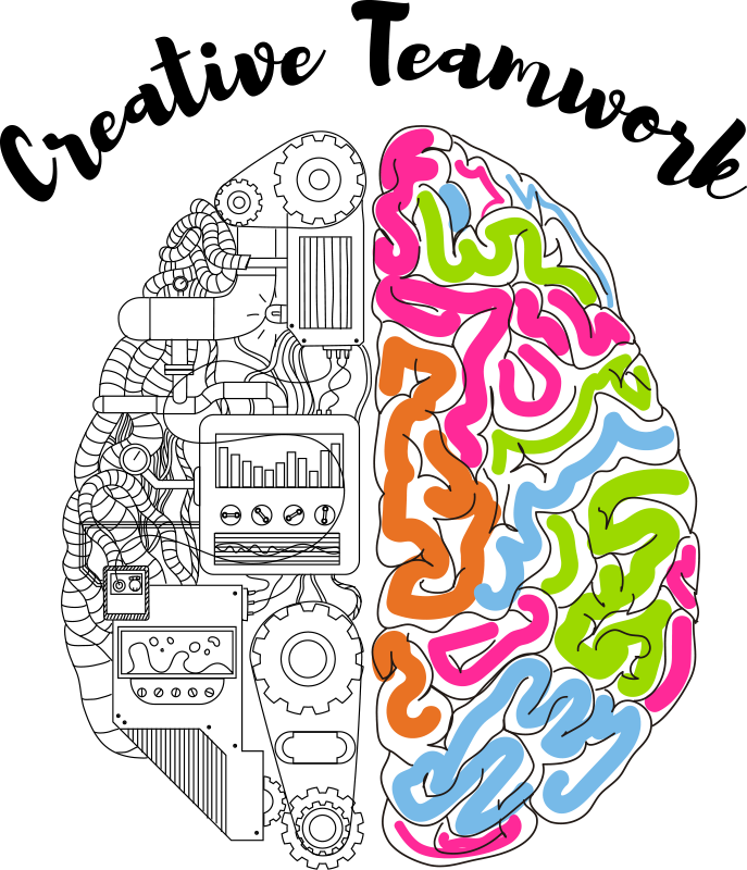 Creative Teamwork Brain quote wall stickers - TenStickers