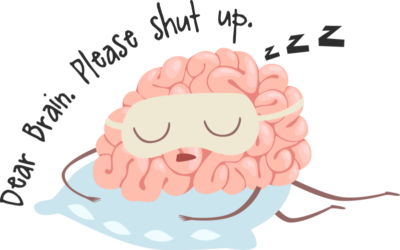 Shut up Brain text wall sticker - TenStickers