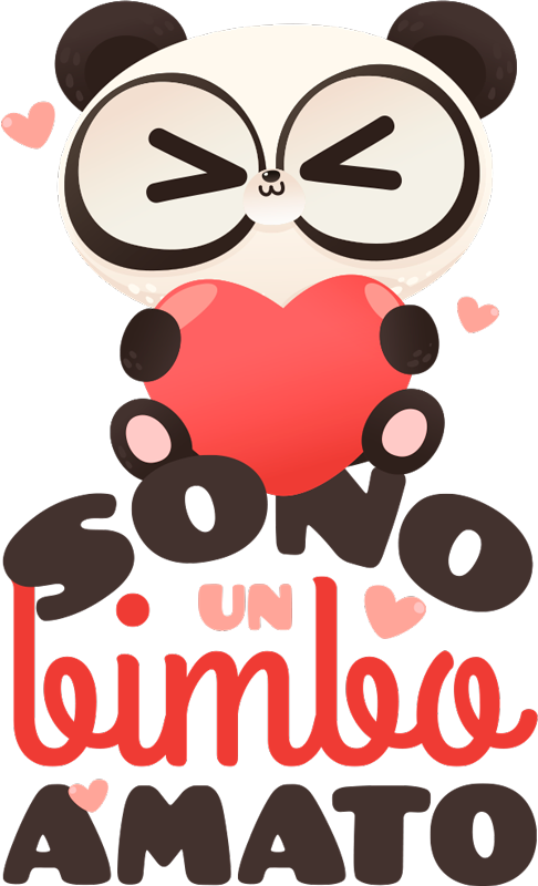 Wandtattoo Tier Liebte baby panda - TenStickers