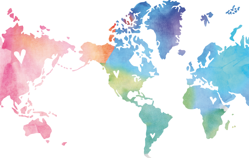 Rainbow America World Map world sticker - TenStickers