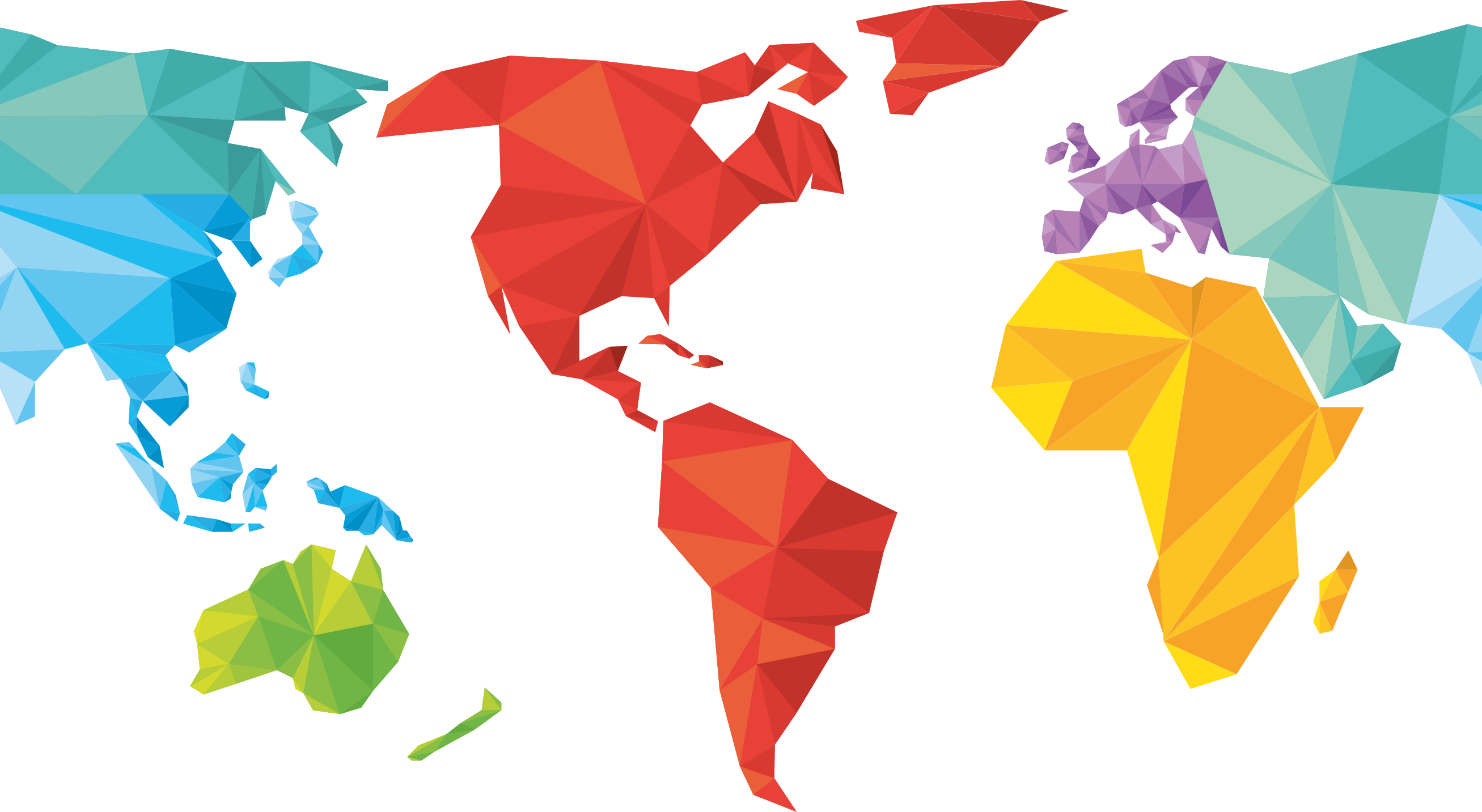 America Geometric shape world map sticker - TenStickers