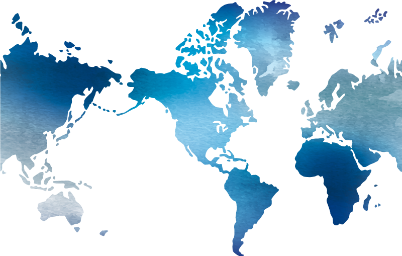 Blue Shade America World Map sticker - TenStickers