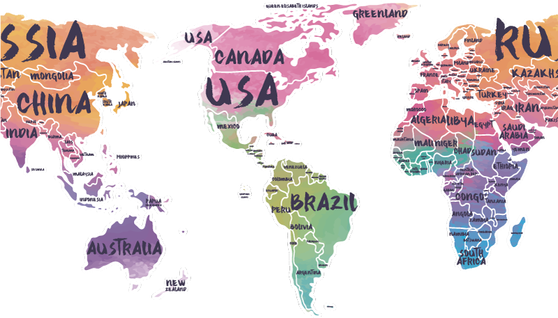 Paint Effect America World map  sticker - TenStickers