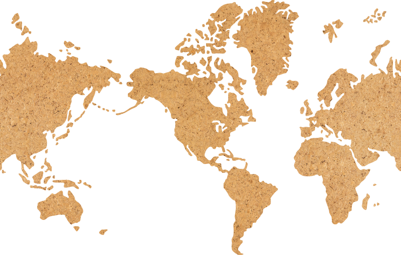 wooden work America world map wall sticker - TenStickers