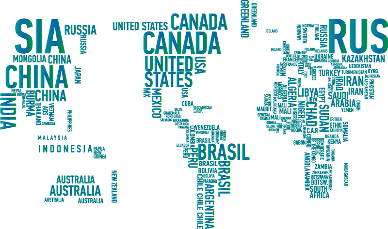 World America World Map world map wall sticker - TenStickers