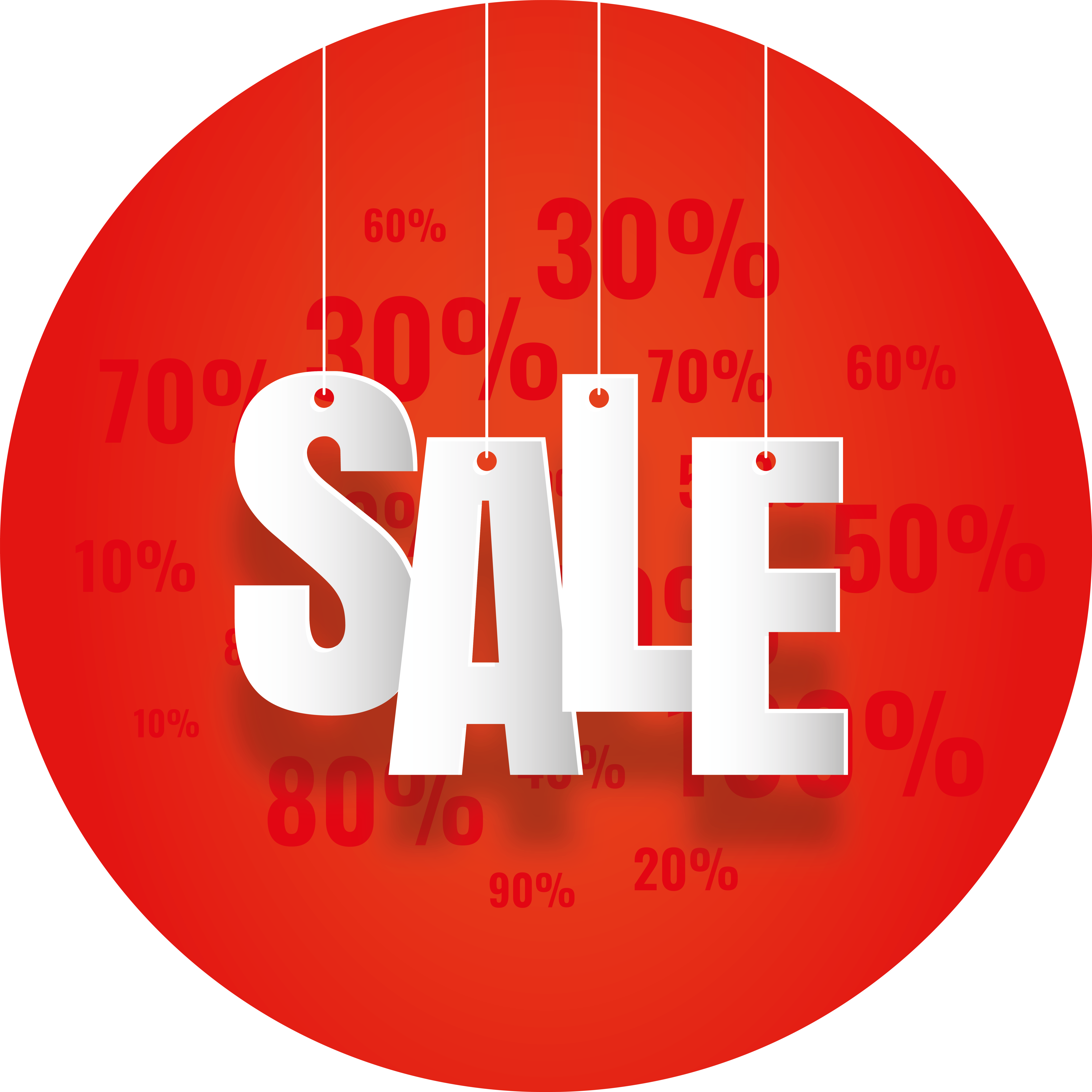 Hanging sale percentages window sticker - TenStickers