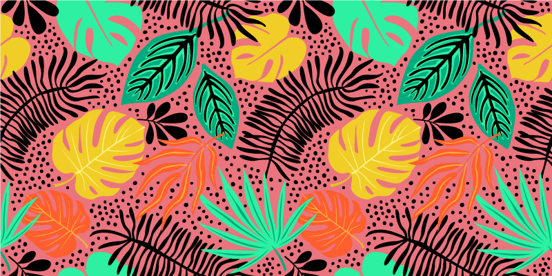 水彩丛林自然墙贴 - TenStickers