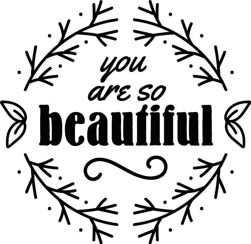 Living room wall sticker you are so beautiful flowers - TenStickers