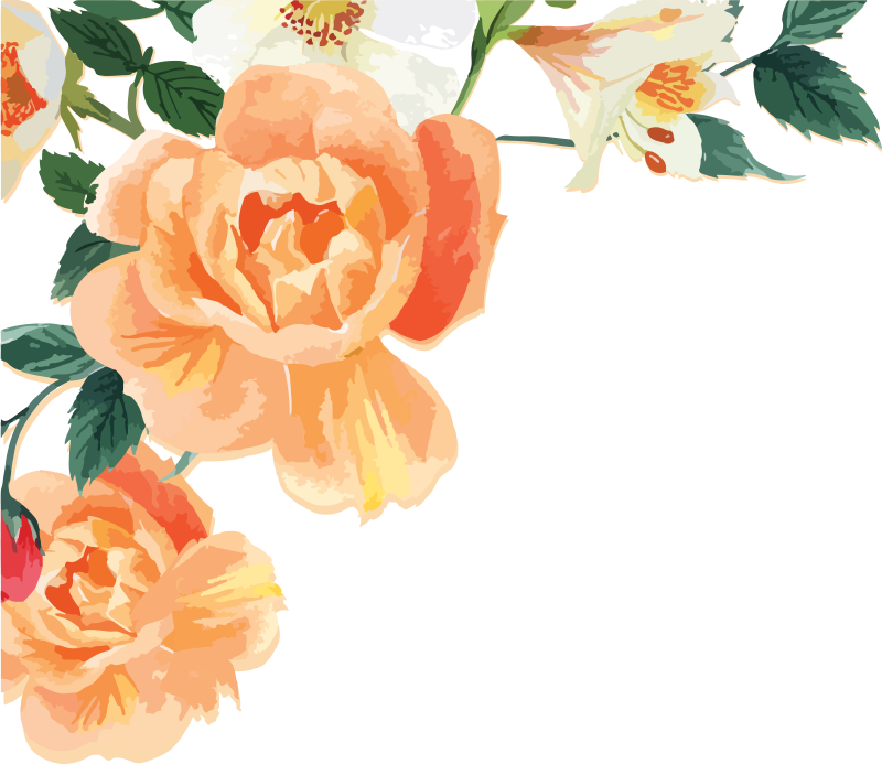 牡丹花装饰花墙贴 - TenStickers