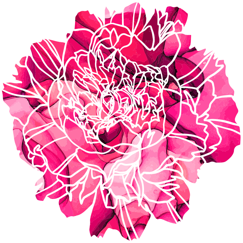 动物贴画 优雅的花卉轮廓 - TenStickers