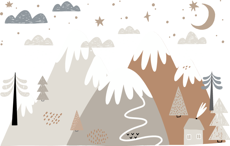 Adesivo bambino di montagna scandinavo juliska - Sticker adesivo - adesivi  murali - 110x165cm