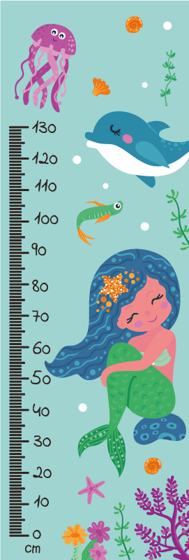 Højdekort hval højdekort vægoverføringsbillede - TenStickers