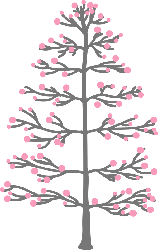 春の花の木の壁のステッカーと枝 - TENSTICKERS