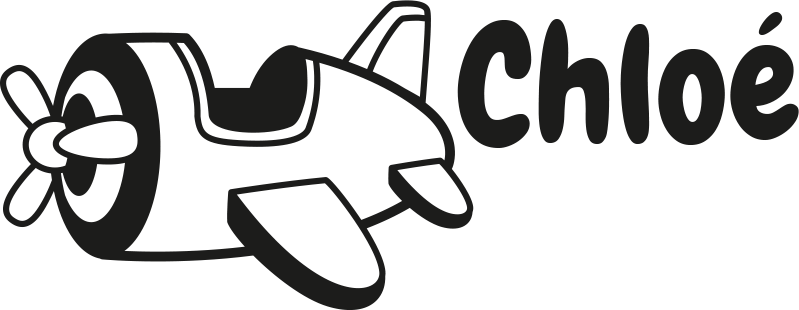 Prilagojeno ime letala nalepka za otroke - TenStickers