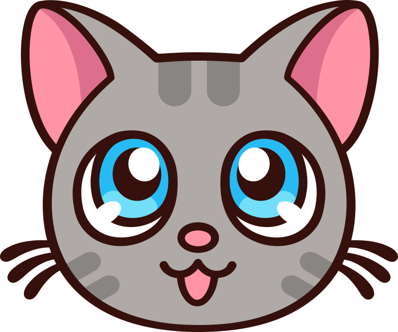 Anime cute cat cartoon wall decal - TenStickers