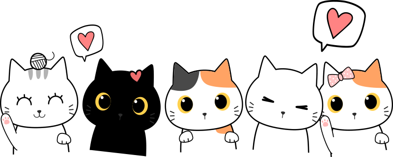 família gato desenho animado com personagens animais - Fotos de arquivo  #31306265