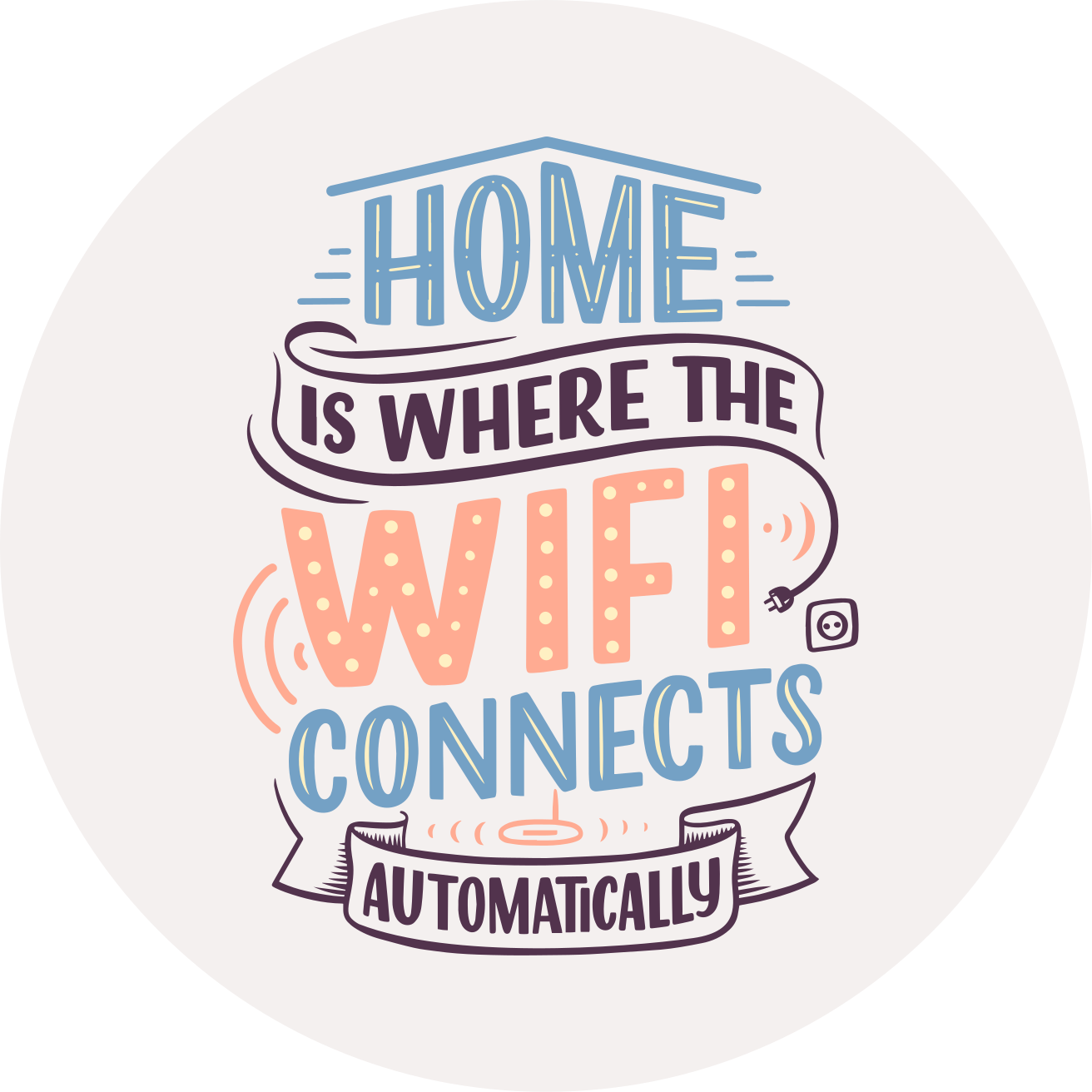 Vinilo para portátiles hogar es donde hay WiFi - TenVinilo