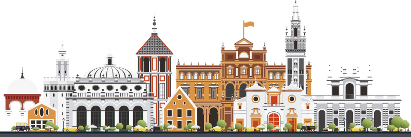 Vinilo skyline monumentos de Sevilla - TenVinilo