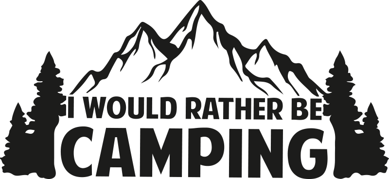 Bjerg og skov med tekst natur klistermærke - TenStickers