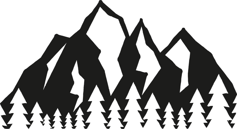 自然贴纸 山地景观轮廓 - TenStickers