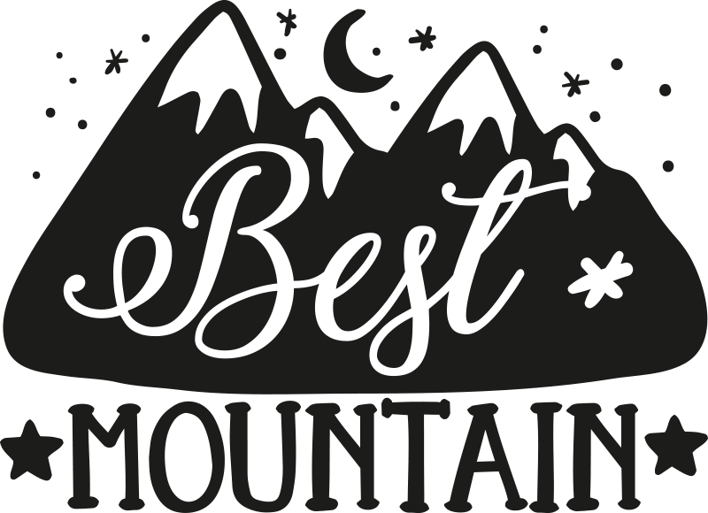 Mountain silhouette with 2 deers nature stickers