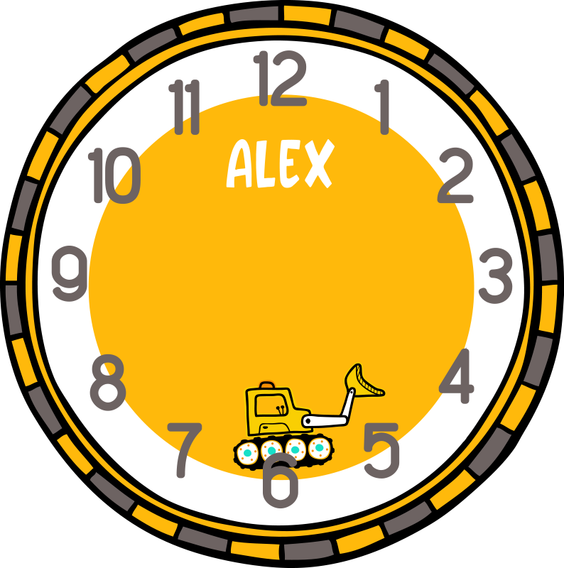 Bagger saat kişiselleştirilmiş isim çıkartması - TenStickers